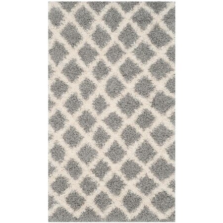 Safavieh 5 ft. 1 in. x 7 ft. 6 in. Dallas Shag Rectangle Machine Made Rug Grey & Ivory SGDS258G-5